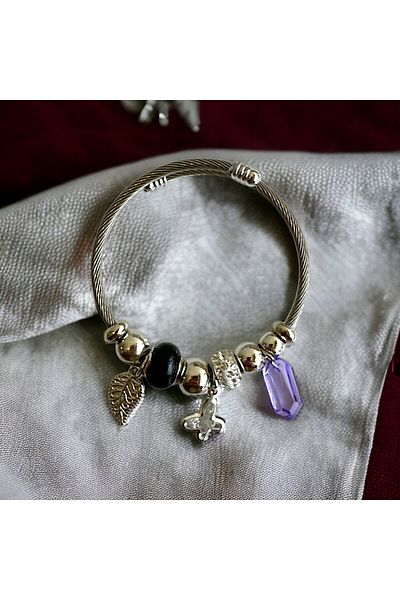 Housess Pandor.a Charm Steel Bracelet