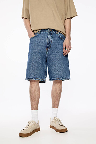 Pull & Bear STWD baggy denim bermuda şort
