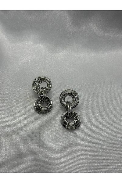 lysiaaccessory Silver Design Steel Earrings