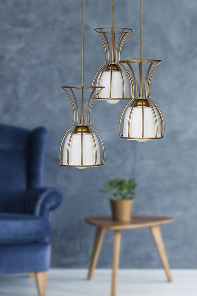 Begüsa Perros 3.lü Avize Eskitme Camlı