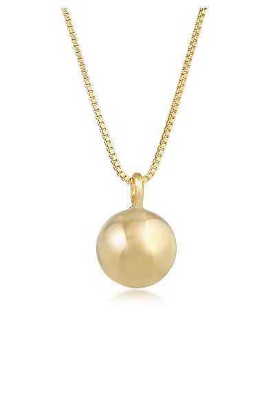 ELLI Halskette Damen Kugel Anhänger rund Basic Trend Blogger Minimal aus 925 Sterling Silber