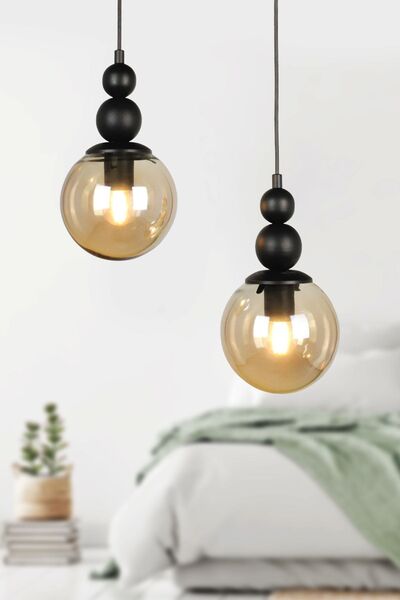 Begüsa Sonsuz 2.li Avize Siyah Bal Cam