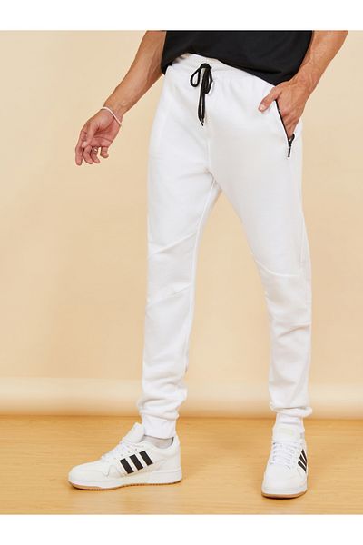 Styli Pique Slim Fit Jogger with Zip Pocket Detail