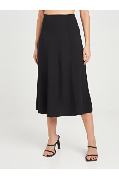 Styli High Waist A-Line Midi Skirt