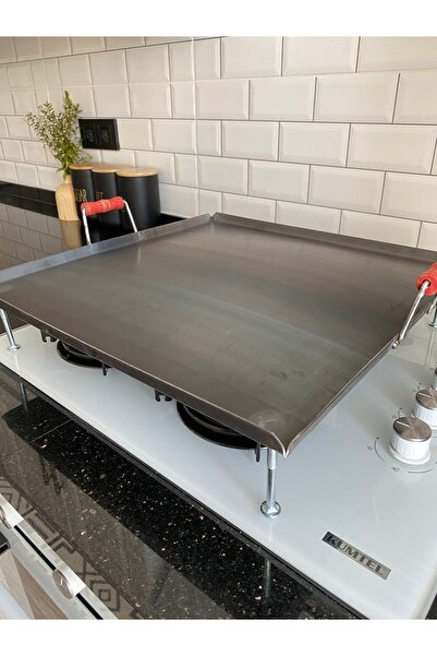 GURKAN Ocak Üstü Ekmek Yufka Ve Gözleme Sacı Düz Kulplu Kare Şekil