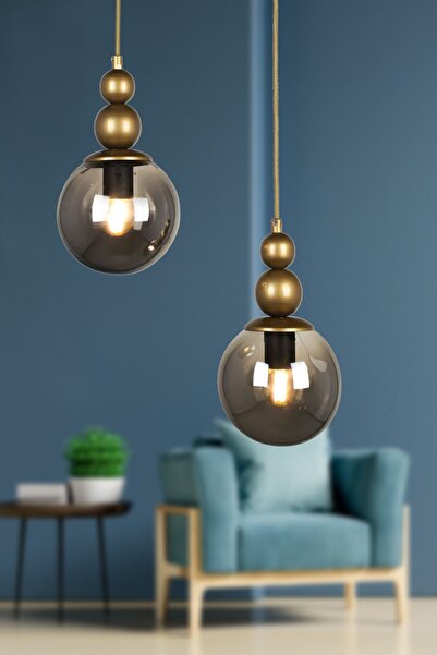 Begüsa Sonsuz 2.li Avize Eskitme Füme Cam