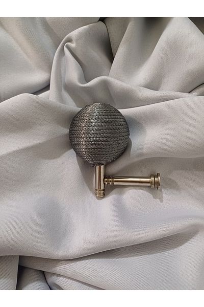 venedik home Modern Anthracite Color Rope Wrap Pipe Renso - Dark Gray Curtain Holder