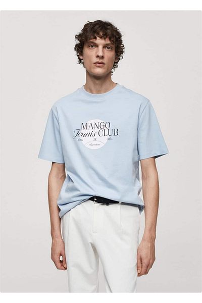 MANGO Man Μπλουζάκι με στάμπα από 100% βαμβάκι