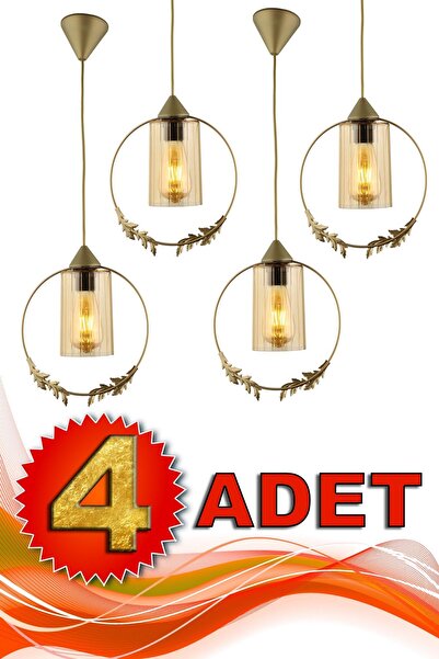 Begüsa 4 Adet Haliç Tekli Avize Eskitme Bal Akrilik