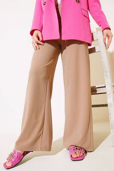 CNG MODA Linen Plus Size Ayrobin Wide Leg Trousers