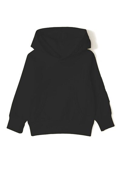 THEWERT Hanorac negru unisex pentru copii, tricotat gros, cu glugă, cu fleece în interior