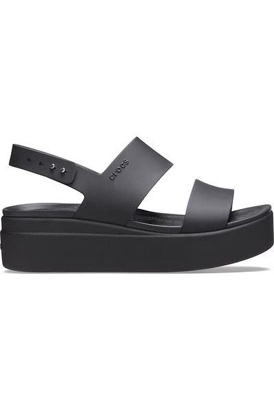 Crocs Brooklyn Low Wedge - Women's Black Slippers206453-060