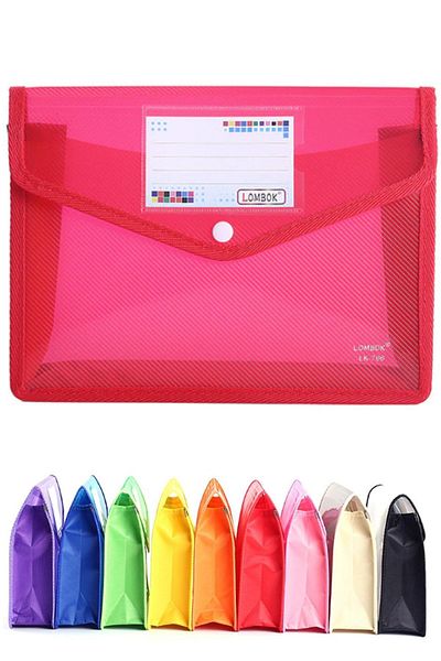 Vox Art 1Pcs Red Gusseted Pp A4 Document File