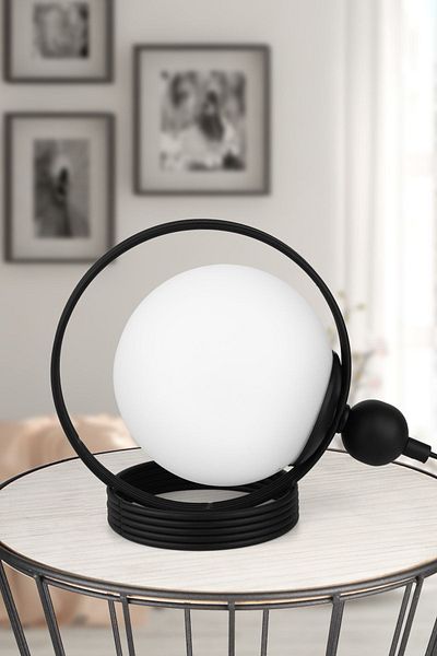 Begüsa Black and White Glass - Palmas Table Lamp