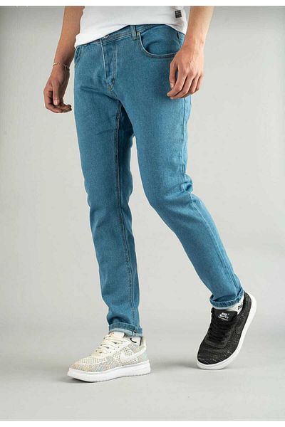 KING SEZAR Ανδρικό τζιν ανοιχτό μπλε Slim Fit Slim Fit