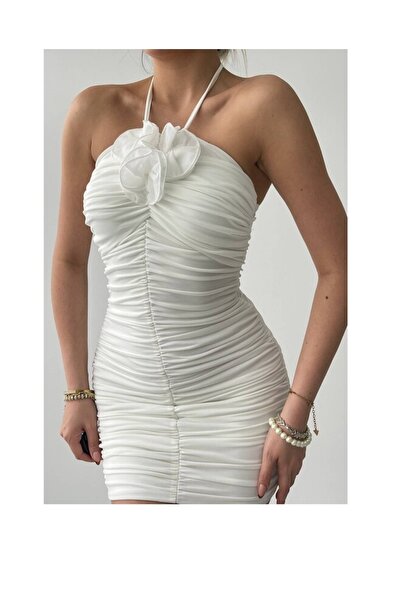 S&A Collectionn Μίνι φόρεμα με λουλουδάτο στάμπα - ντραπέ και κορδόνι, λαιμόκοψη