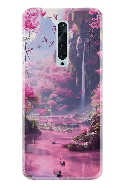 OPPO Reno 2Z Kılıf Desenli Baskılı Silikon Heaven STK:22