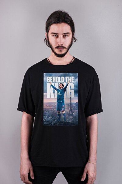 FREEDA WORKSHOP تي شيرت للجنسين بطبعة ليونيل ميسي باريس مقاس كبير