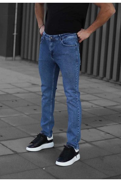 KING SEZAR Ανδρικό μπλε Slim Fit Jeans-Ανδρικό τζιν παντελόνι