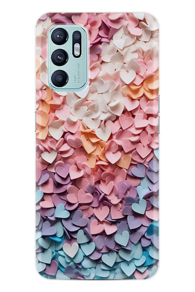 OPPO Reno 6 Kılıf Desenli Baskılı Silikon Sugar Love STK:31