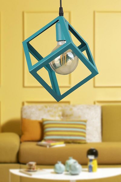Begüsa Cube Single Chandelier Turquoise