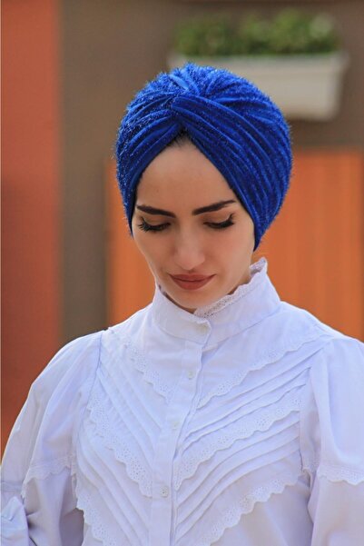 Sahra Şal Dünyası غطاء محرك السيارة ذو العقدة الجاهزة باللون الأزرق البرلماني