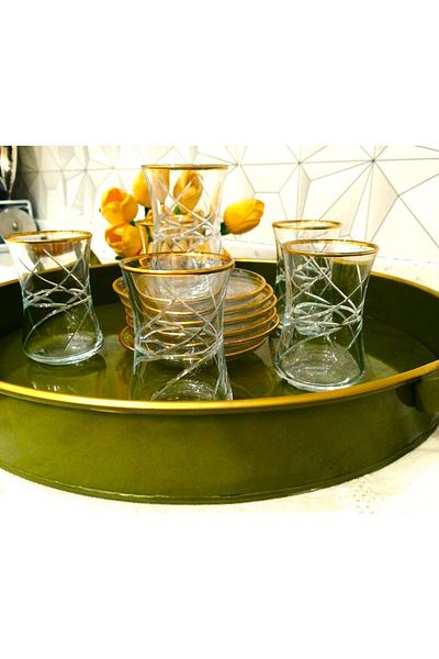 Dnz 12 Piece Lava Duru Hira Tea Set - 6 Persons