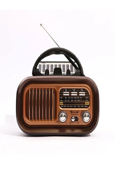 BAYINDIRELEKTRONİK Nostaljik Görünümlü Solar Panelden Şarj Olabilen Telefon Standlı FM Radyo Bluetooth Hoparlör