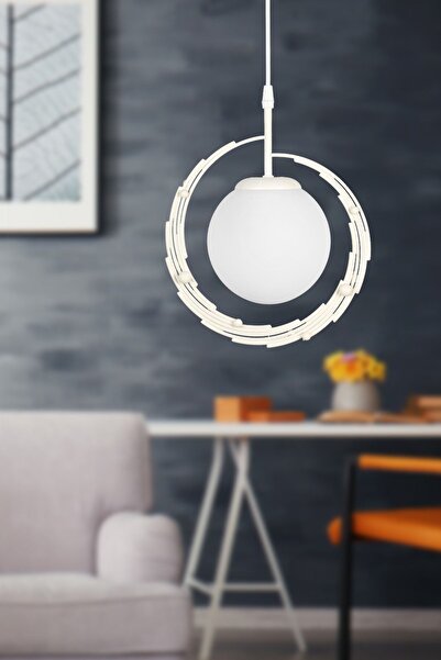 Begüsa Titan Tekli Avize Beyaz Beyaz Cam