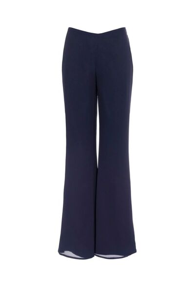 janbely Lacivert Şifon Pantolon