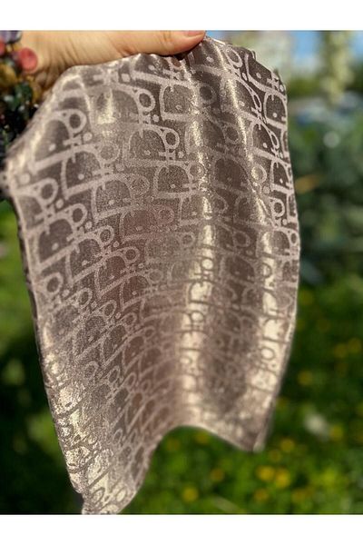 FRESCO SCARFS Γυαλιστερό Ζακάρ Μοτίβο Hijab Μεταξένιο Γυναικείο Σάλι - Βιζόν