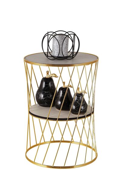 Begüsa Güzel Sehpa Gold Ahşap Akça