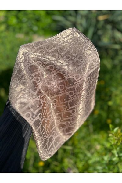 FRESCO SCARFS Γυαλιστερό Ζακάρ Μοτίβο Hijab Μεταξένιο Γυναικείο Σάλι - Βιζόν