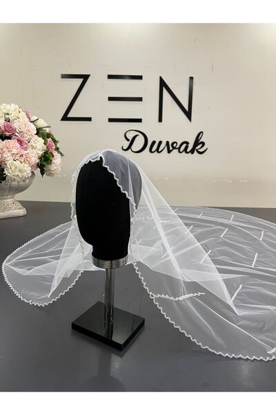 ZEN DUVAK Kırık Beyaz Nakışlı Duvak