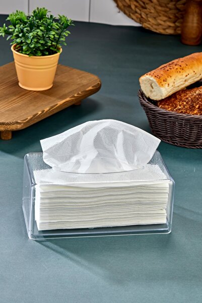 Tugomer Decorative Transparent Napkin Holder - Towel Paper Dispenser, Clear Napkin Organizer