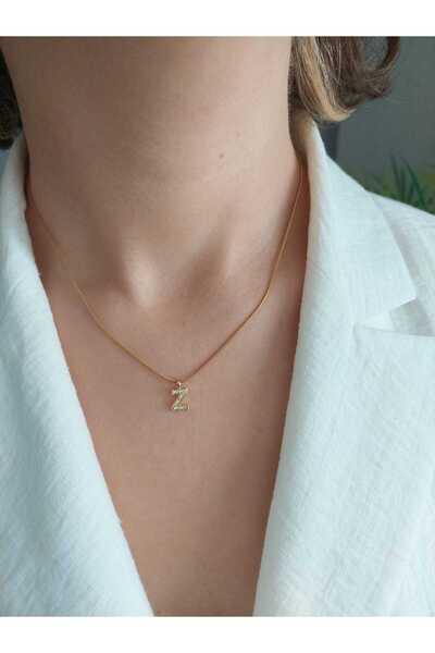 LUCKY ACCESSORIES Çelik zirkon Taşlı Harf Kolye Z Harfi