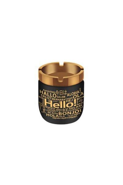 Autokit Desenli Deroratif Cam Üniversal Küllük Cam Kokusuz Küllük 425 Cc Hello Desenli