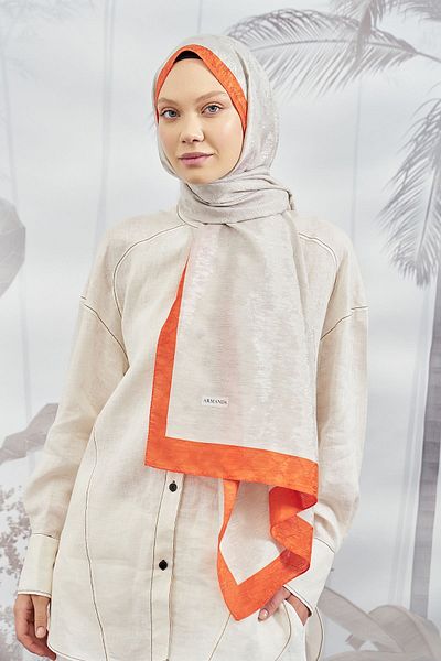 ARMANDA Chain Monogram Shawl - New Trend Color Shawl Scarf Hijab - Stone-orange