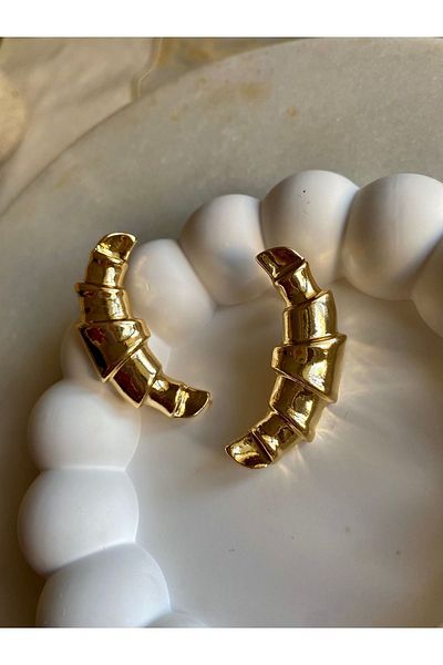 Shine Your Light Croissant Steel Earrings