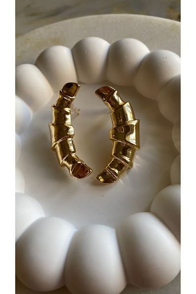 Shine Your Light Croissant Steel Earrings