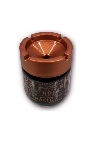 Autokit Desenli Deroratif Cam Üniversal Küllük Cam Kokusuz Küllük 425 Cc Hello Desenli