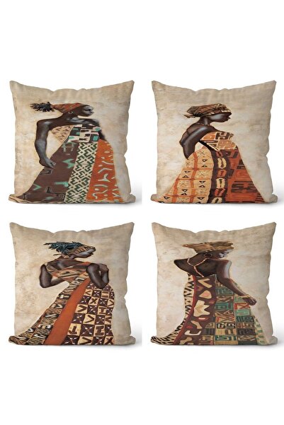 EVPANYA Африканські жінки Дизайн Двосторонній 4-х частинний чохол для подушки