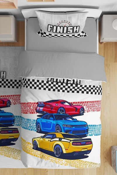 EVPANYA طقم غطاء لحاف أطفال مفرد منقوش عليه سيارة 10