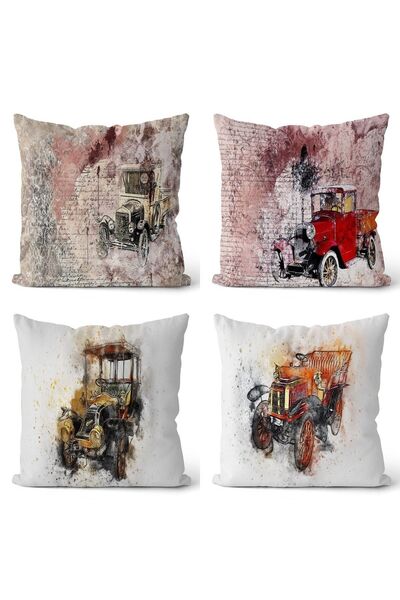 EVPANYA Antikni obojeni automobil 4 Sa deznom dvostrani Štampano 4-dijelni Na...