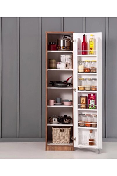 ZEYTUN Çok Amaçlı 90 Derece Açılabilir Tek Kapaklı Kiler Mutfak Dolabı 182x45...
