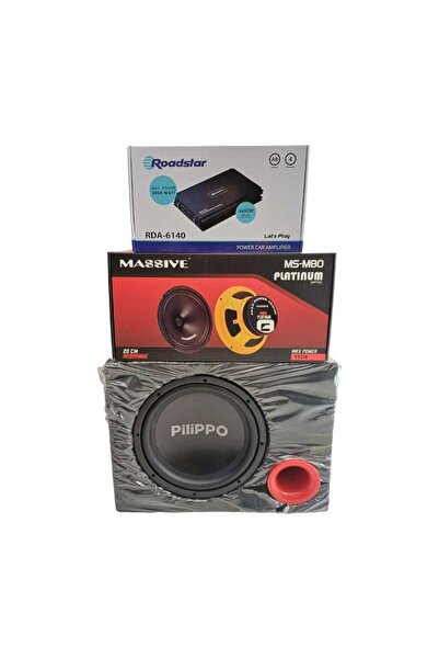 pilippo 3 LÜ SET PİLİPPO BAS MASSİVE 20 MİDRANGE RODSTAR AMFİ KULAKLIK HEDİYELİ