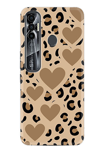 alinacepstore Tecno Spark 7 Pro Kılıf Desenli Baskılı Silikon Love Leopar STK:8