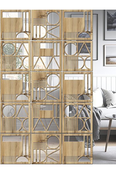 standarts Makta ® Lazer Kesim Sarkıt Paravan, Ahşap Seperatör, Oda Bölücü 4'l...