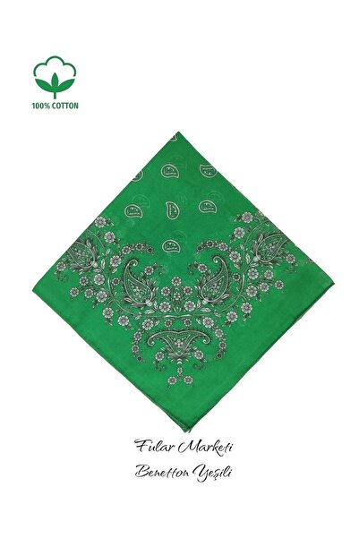 Fular Marketi Benetton Green Crush Pattern 100% bumbac Adăugați 5 bucăți în coș - 4 bucăți de campanie Prețul este pentru 1 bucată