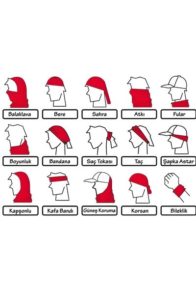 dairaksesuar Bandana Men's Bandana Women's Bandana Motorcycle Bandana Neck Collar Balaklava Outdoor